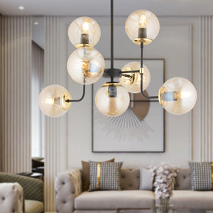 Lustra HubRom, ECE 3945-07-GD-BL 45x70 cm 7xE27-60W Negru / Auriu