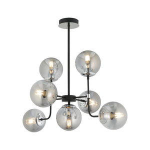 Lustra HubRom, ECE 3945-07-CH-BL 45x70 cm 7xE27-60W Negru / Crom