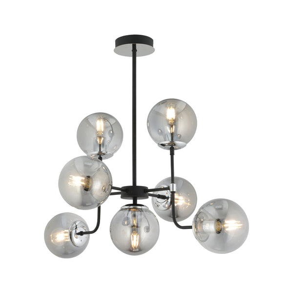 Lustra HubRom, ECE 3945-07-CH-BL 45x70 cm 7xE27-60W Negru / Crom