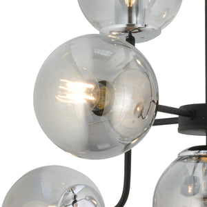 Lustra HubRom, ECE 3945-07-CH-BL 45x70 cm 7xE27-60W Negru / Crom