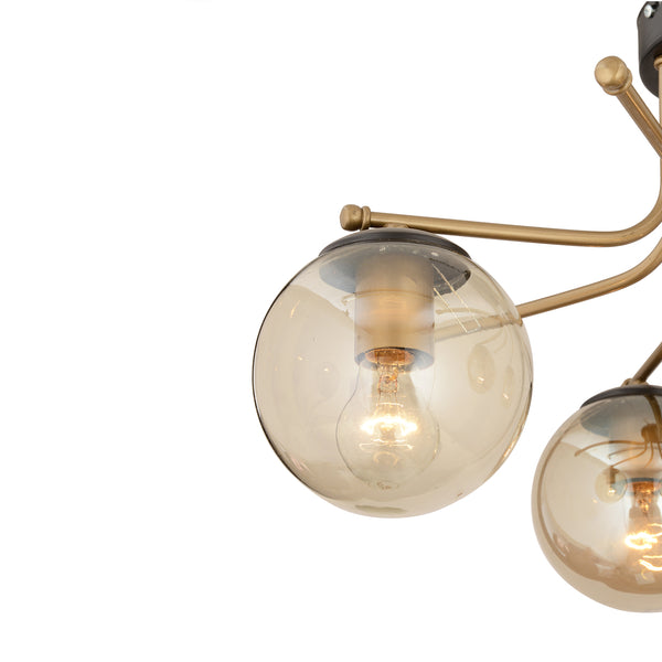 Plafonieara HubRom, EDIN 3559-04-BL 55x33 cm 4xE27-60W Negru /Antiq