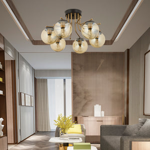 Plafonieara HubRom, EDIN 3559-06-BL 55x33 cm 6xE27-60W Negru /Antiq