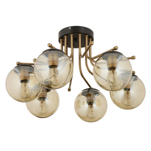 Plafonieara HubRom, EDIN 3559-06-BL 55x33 cm 6xE27-60W Negru /Antiq