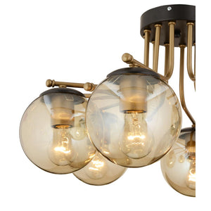 Plafonieara HubRom, EDIN 3559-06-BL 55x33 cm 6xE27-60W Negru /Antiq