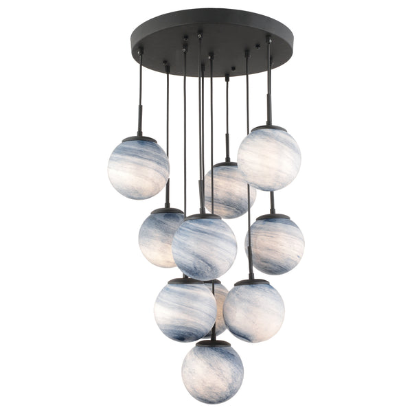 Lustra HubRom, EFSER 4110-10-BL 40x90 cm 10xE27-60W Negru