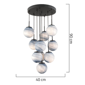 Lustra HubRom, EFSER 4110-10-BL 40x90 cm 10xE27-60W Negru