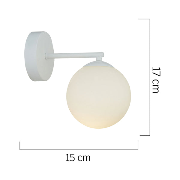 Aplica HubRom, ELVIN 3525-01-WH 15x17 cm 1xE27-60W Alb