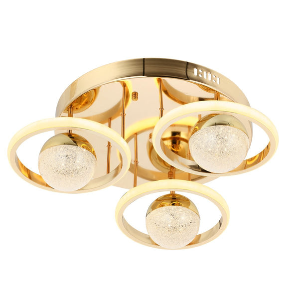 Plafoniera Led HubRom, ELYA Auriu  5003-0376-54 50x50xHmax18 cm Lumina Calda,Rece,Neutra