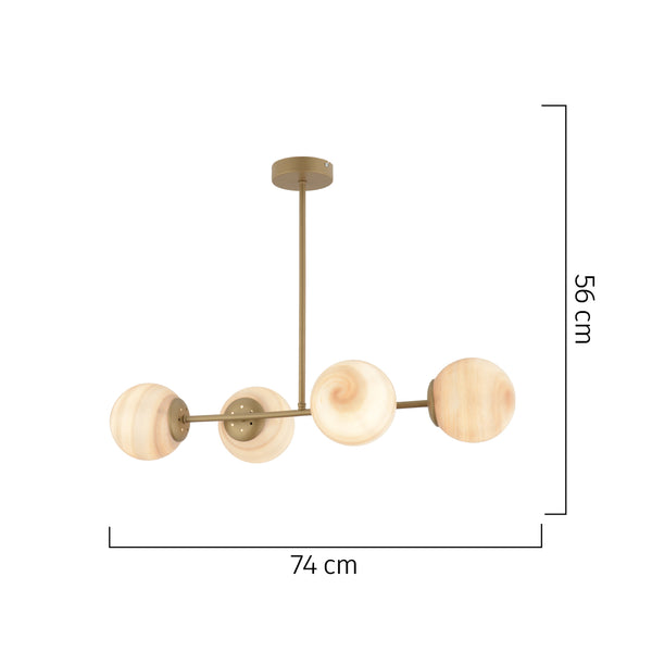 Lustra HubRom, ERDA 4111-04-FR 74x56 cm 4xE14-60W Antiq
