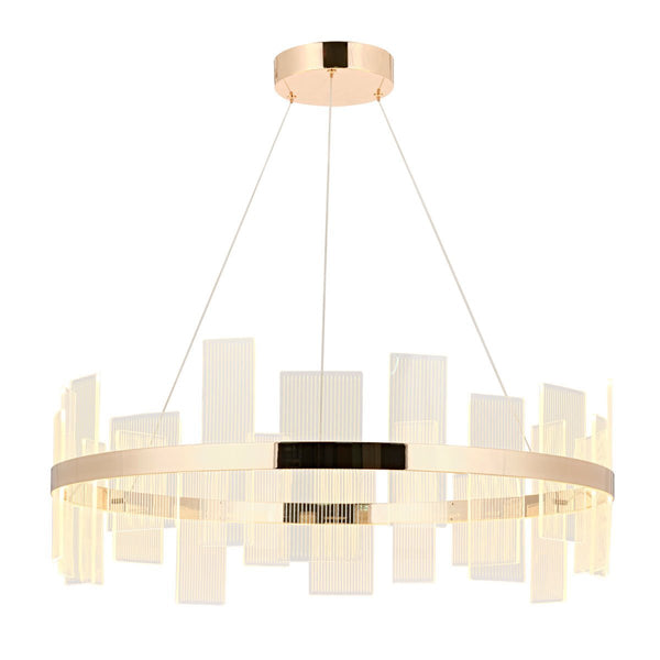 Lustra Led HubRom, GARTNER Auriu 5080-2157-83 80x80xHmax100 cm 3200 K Lumina Neutra