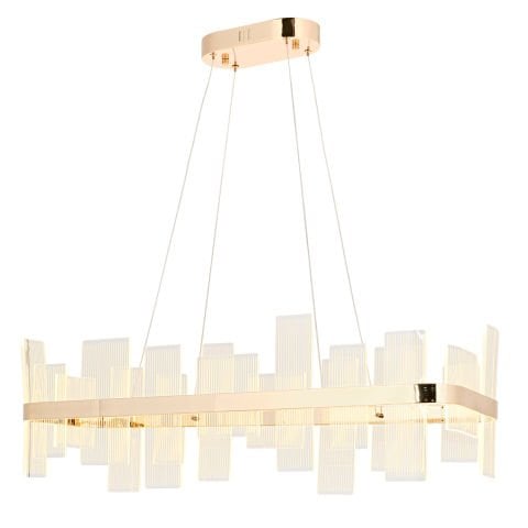 Lustra Led HubRom, GARTNER Auriu 5490-2157-83 90x35xHmax100 cm 3200 K Lumina Neutra