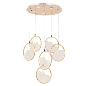 Lustra Led HubRom, GEYIK Auriu 5006-2153-83 55x55xHmax200 cm 3200 K Lumina Neutra