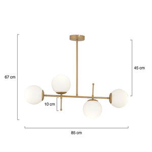 Lustra HubRom, GUNAY 3577-04-FR 85x67 cm 4xE27-60W Antiq