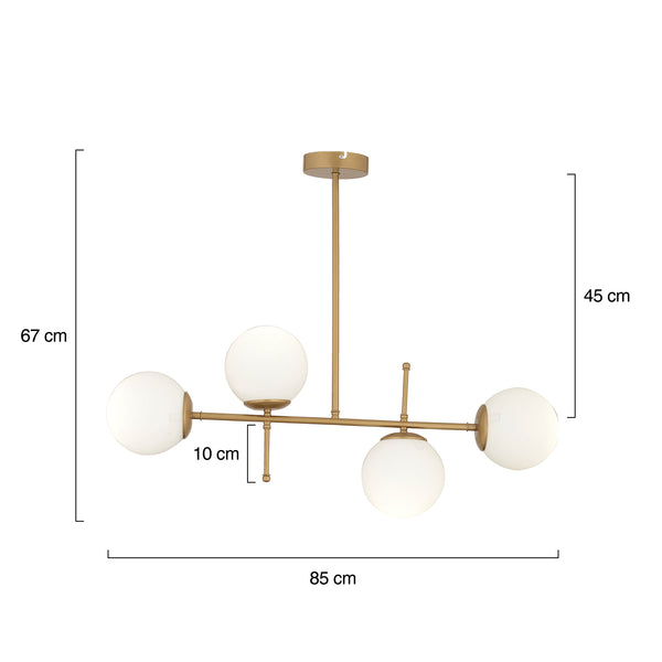 Lustra HubRom, GUNAY 3577-04-FR 85x67 cm 4xE27-60W Antiq