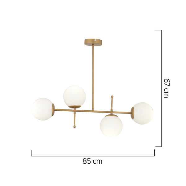 Lustra HubRom, GUNAY 3577-04-FR 85x67 cm 4xE27-60W Antiq