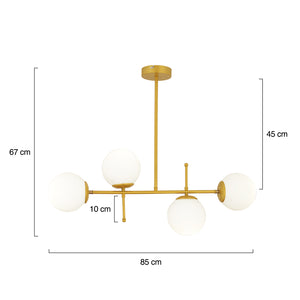 Lustra HubRom, GUNAY 3577-04-GD 85x67 cm 4xE27-60W Auriu