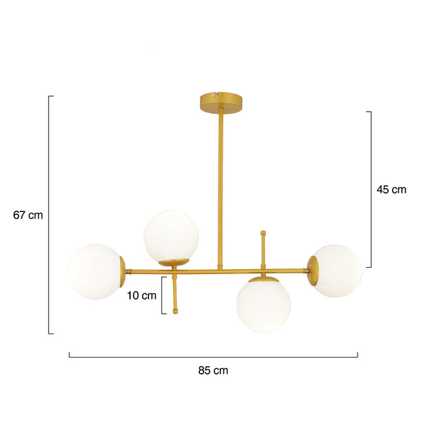 Lustra HubRom, GUNAY 3577-04-GD 85x67 cm 4xE27-60W Auriu