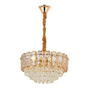 Lustra Cristal HubRom, HAZAR 5040-6209-54 40x40xHmax90 cm 6xE14-40W Auriu