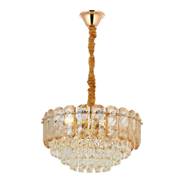 Lustra Cristal HubRom, HAZAR 5040-6209-54 40x40xHmax90 cm 6xE14-40W Auriu