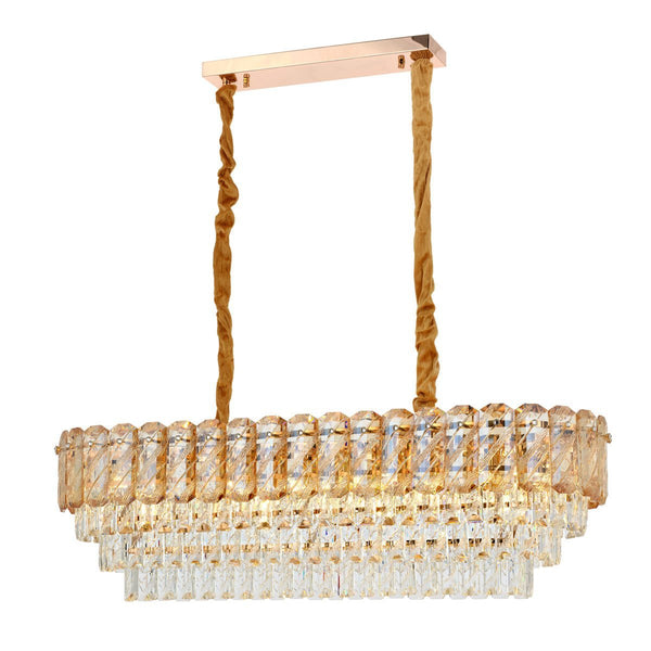 Lustra Cristal HubRom, HAZAR 5490-6209-54 90x35xHmax90 cm 14xE14-40W Auriu