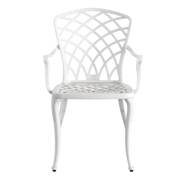 Set Mobilier Gradina HubRom, 1xMasa Ovala(75x150x72), 6xScaun HITIT(43x42x50x92) Alb