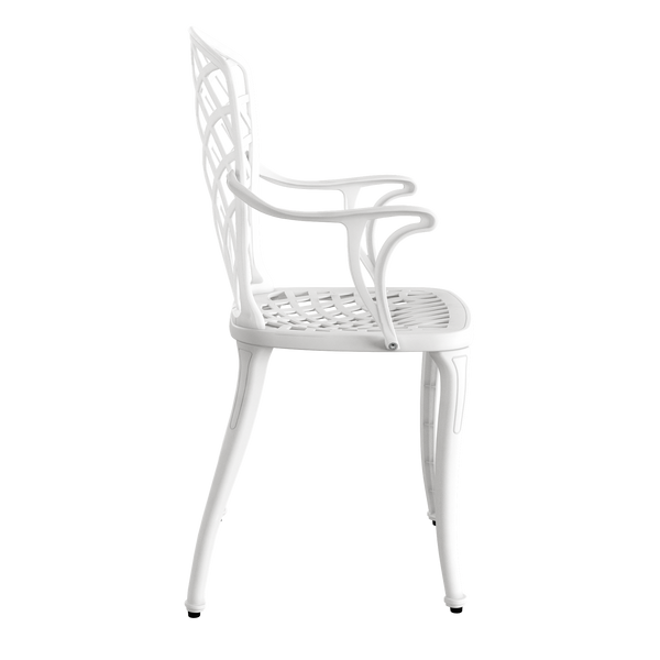 Set Mobilier Gradina HubRom, 1xMasa Ovala(75x150x72), 6xScaun HITIT(43x42x50x92) Alb