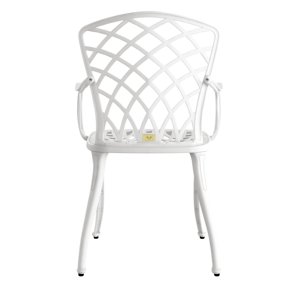 Set Mobilier Gradina HubRom, 1xMasa Ovala(75x150x72), 4xScaun HITIT(43x42x50x92) Alb