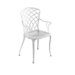 Set Mobilier Gradina HubRom, 1xMasa Ovala(75x150x72), 6xScaun HITIT(43x42x50x92) Alb