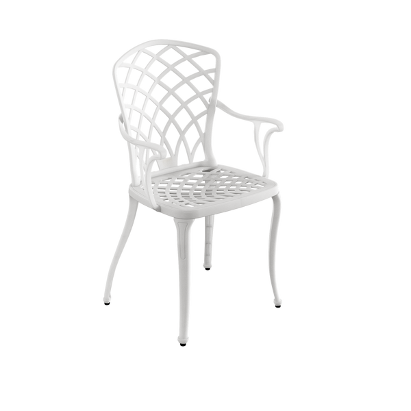 Set Mobilier Gradina HubRom, 1xMasa Ovala(75x150x72), 6xScaun HITIT(43x42x50x92) Alb