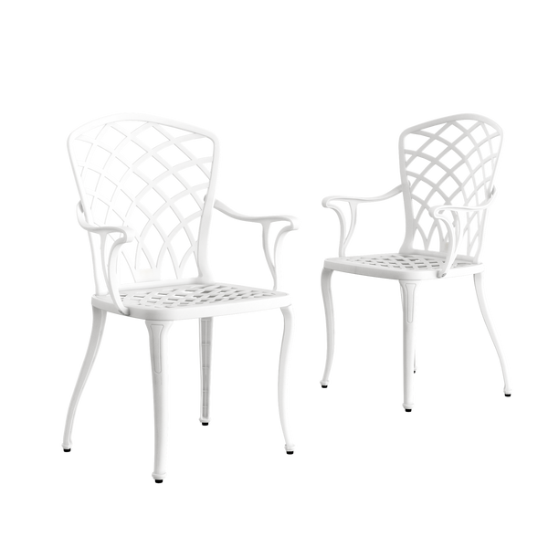 Set Mobilier Gradina HubRom, 1xMasa Rotunda(60x72), 2xScaun HITIT(43x42x50x92) Alb