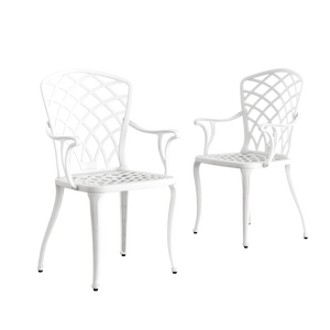 Set Mobilier Gradina HubRom, 1xMasa Rotunda(75x72), 2xScaun HITIT(43x42x50x92) Alb