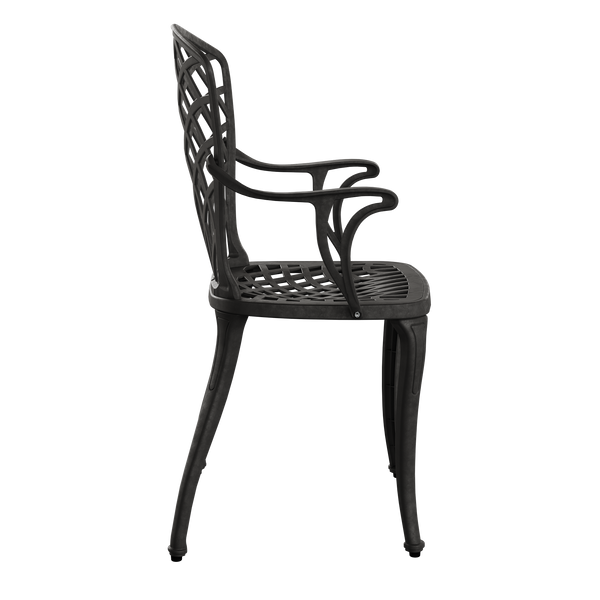 Set Mobilier Gradina HubRom, 1xMasa Ovala(75x150x72), 6xScaun HITIT(43x42x50x92) Negru