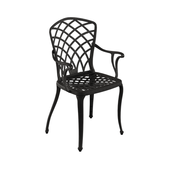 Set Mobilier Gradina HubRom, 1xMasa Ovala(75x150x72), 6xScaun HITIT(43x42x50x92) Negru