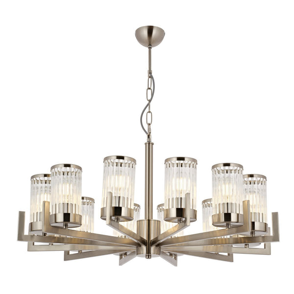 Lustra HubRom, INTERCE 5012-1036-53 80x80xHmax75 cm 12xE27-60W Crom Satinat