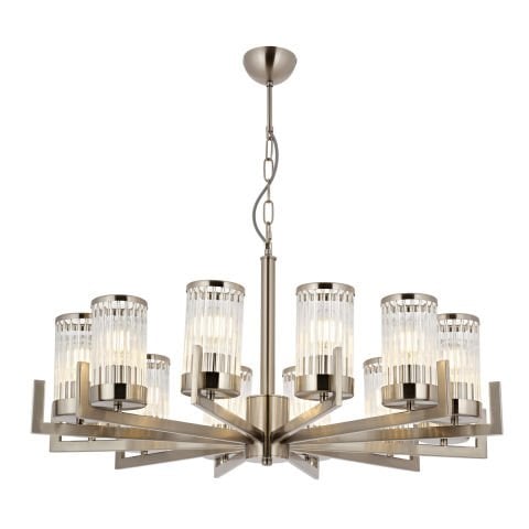 Lustra HubRom, INTERCE 5012-1036-53 80x80xHmax75 cm 12xE27-60W Crom Satinat