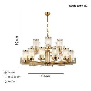 Lustra HubRom, INTERCE 5018-1036-52 90x90xHmax80 cm 18xE27-60W Lak Antiq