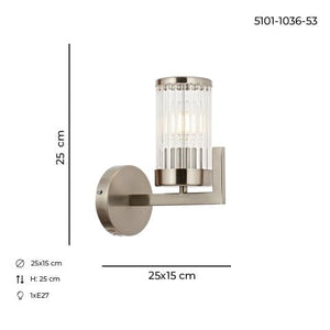 Aplica HubRom, INTERCE 5101-1036-53 25x12xHmax25 cm 1xE27-60W Crom Satinat