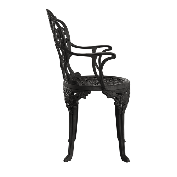 Set Mobilier Gradina HubRom, 1xMasa Ovala(75x150x72), 4xScaun ISPARTA(43x42x50x92) Negru