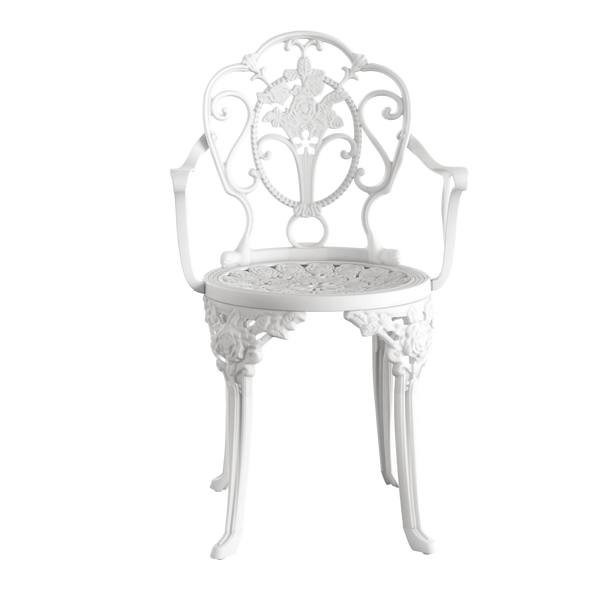 Set Mobilier Gradina HubRom, 1xMasa Rotunda(60x72), 2xScaun ISPARTA(43x42x50x92) Alb