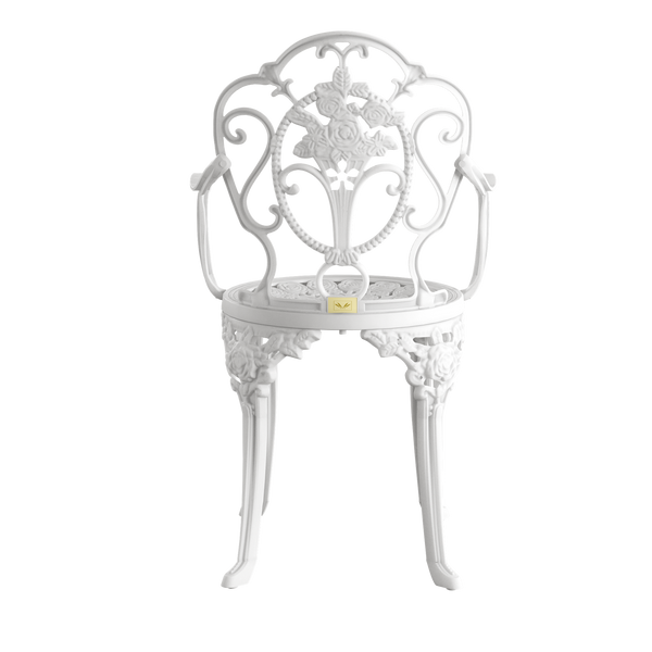 Set Mobilier Gradina HubRom, 1xMasa Ovala(75x150x72), 4xScaun ISPARTA(43x42x50x92) Alb