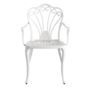 Set Mobilier Gradina HubRom, 1xMasa Ovala(75x150x72), 4xScaun ISTANBUL(43x42x50x91) Alb