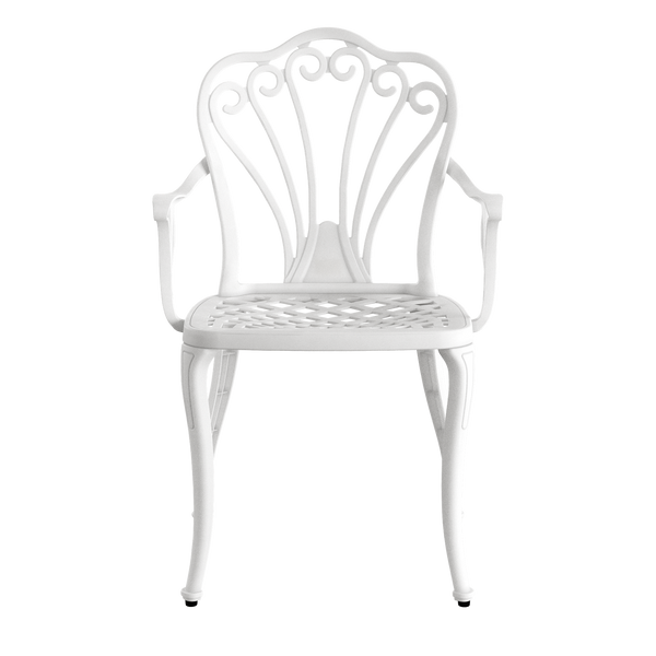 Set Mobilier Gradina HubRom, 1xMasa Ovala(75x150x72), 6xScaun ISTANBUL(43x42x50x91) Alb