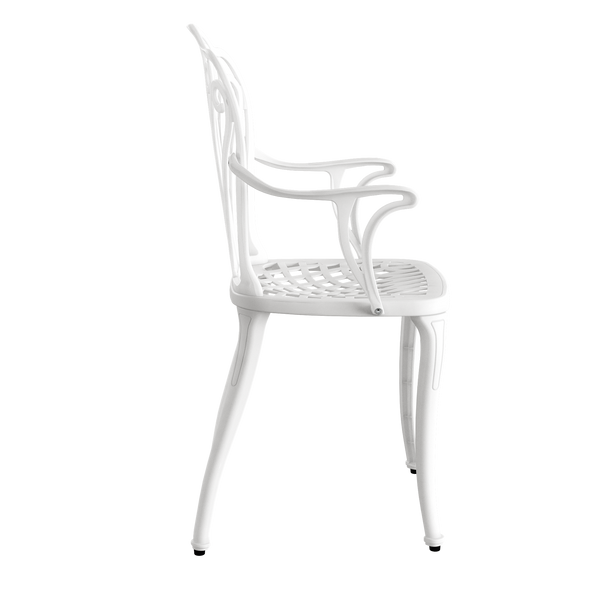 Set Mobilier Gradina HubRom, 1xMasa Ovala(75x150x72), 6xScaun ISTANBUL(43x42x50x91) Alb