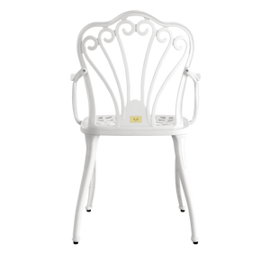 Set Mobilier Gradina HubRom, 1xMasa Ovala(75x150x72), 4xScaun ISTANBUL(43x42x50x91) Alb