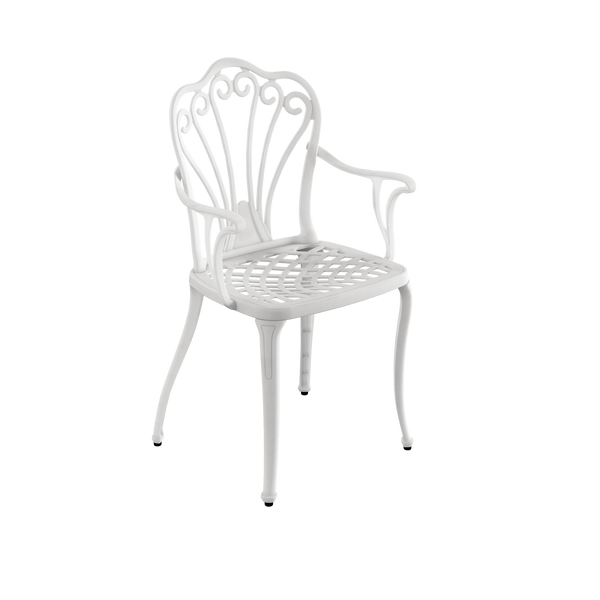 Set Mobilier Gradina HubRom, 1xMasa Ovala(75x150x72), 4xScaun ISTANBUL(43x42x50x91) Alb