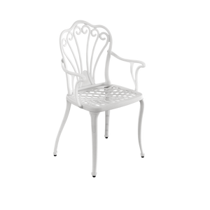 Set Mobilier Gradina HubRom, 1xMasa Ovala(75x150x72), 6xScaun ISTANBUL(43x42x50x91) Alb