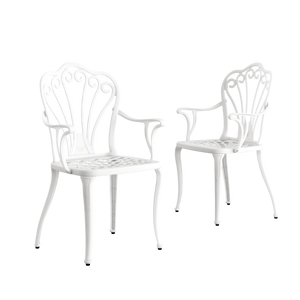 Set Mobilier Gradina HubRom, 1xMasa Ovala(75x150x72), 4xScaun ISTANBUL(43x42x50x91) Alb