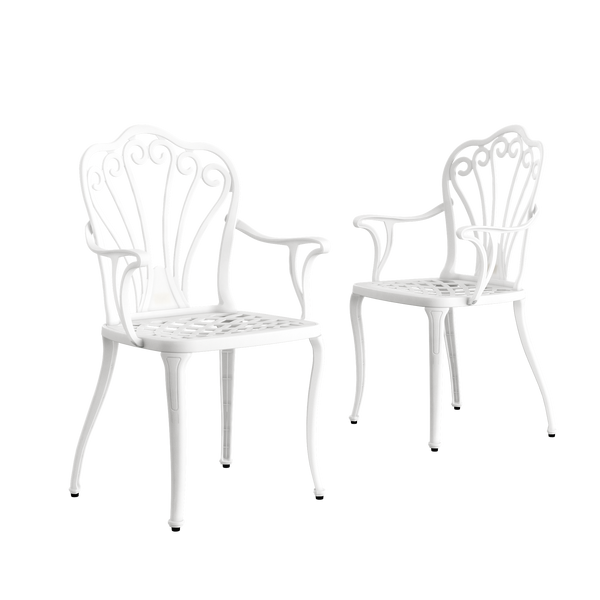 Set Mobilier Gradina HubRom, 1xMasa Ovala(75x150x72), 6xScaun ISTANBUL(43x42x50x91) Alb