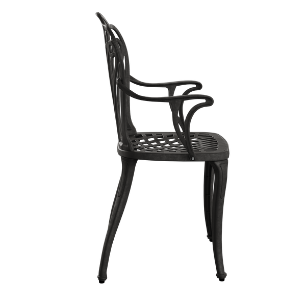 Set Mobilier Gradina HubRom, 1xMasa Ovala(75x150x72), 6xScaun ISTANBUL(43x42x50x91) Negru