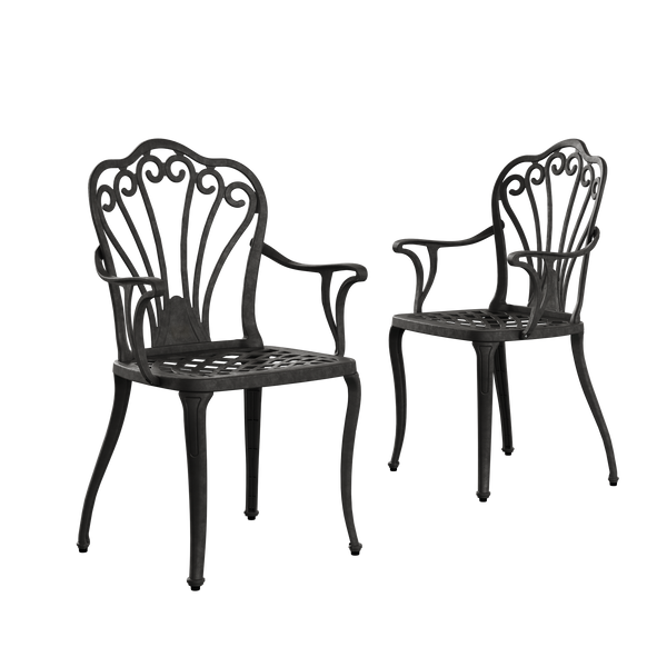 Set Mobilier Gradina HubRom, 1xMasa Rotunda(75x72), 2xScaun ISTANBUL(43x42x50x91) Negru